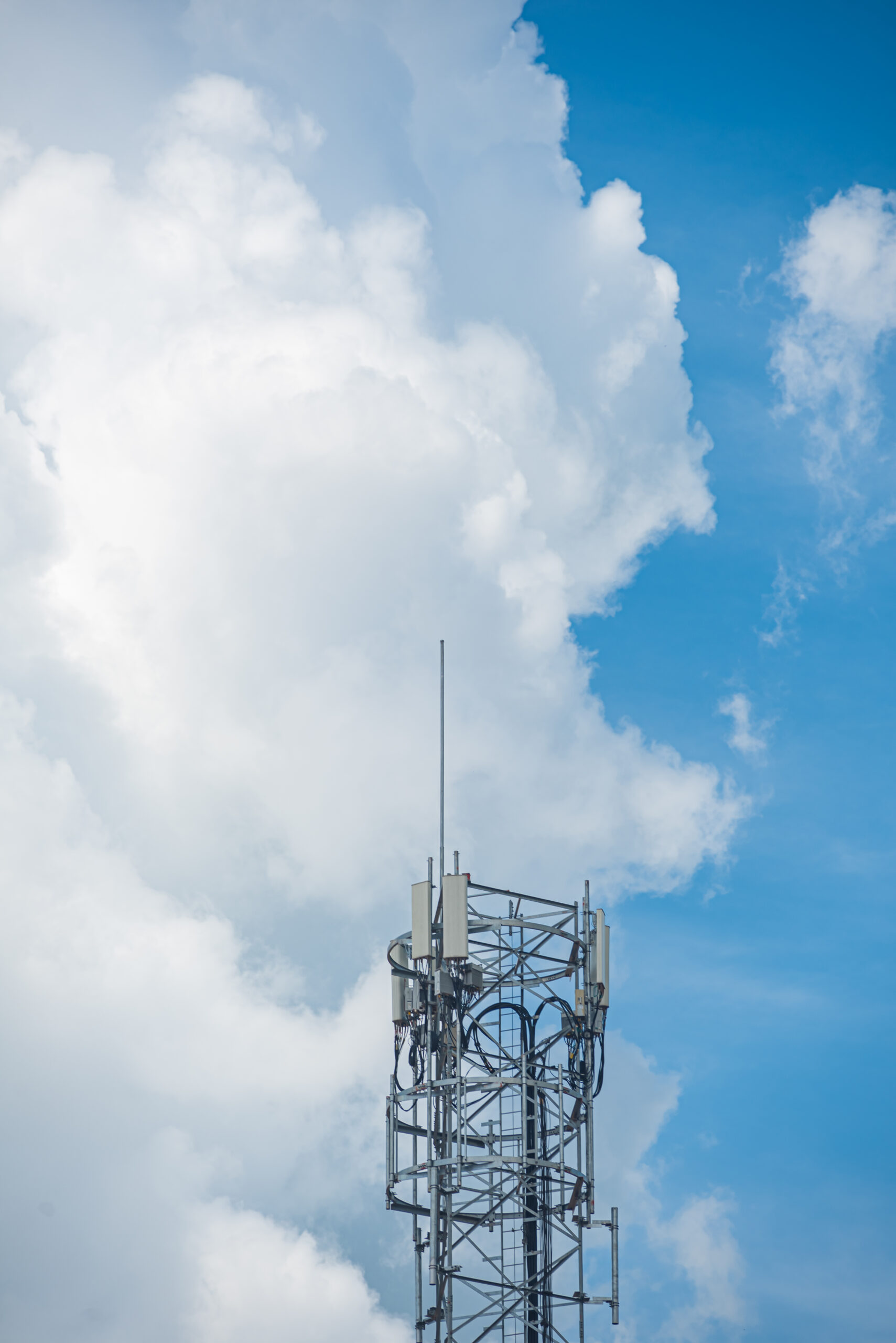 amazing beautiful sky with clouds with antenna scaled